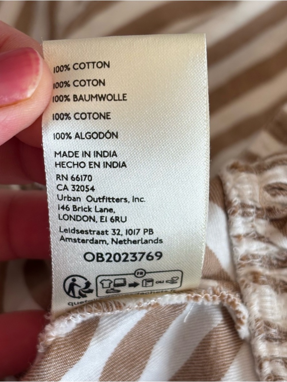 We The Free Beige and White Striped Ruffle Hem Button Down Shirt - Picture 11 of 12